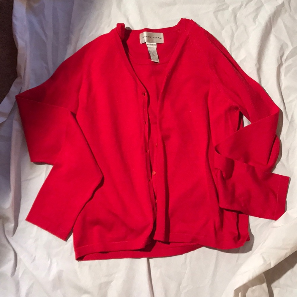 Silk sweater set small/medium red - Picture 8 of 8